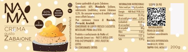 Zabaione 2 zero maltitolo Crema allo zabaione
